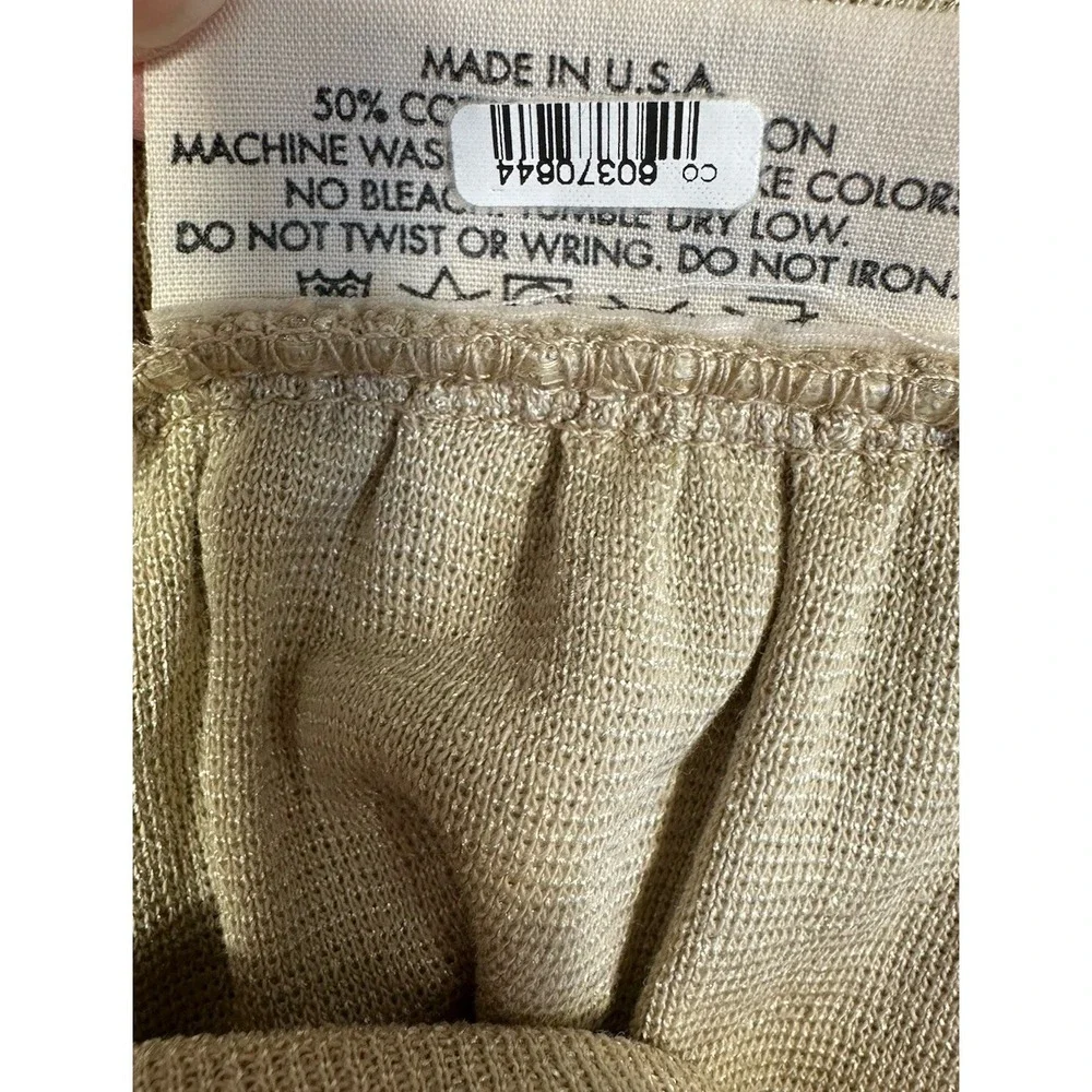 Michael Stars Top Womens OS Gold Square Neck Babydoll Tunic Shimmery Y2K - Picture 10 of 10